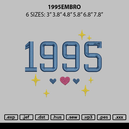 1995embro Embroidery File 6 sizes