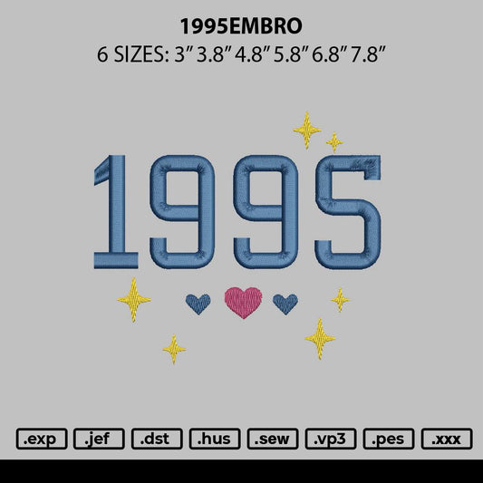1995embro Embroidery File 6 sizes