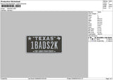 1badstext Embroidery File 6 sizes