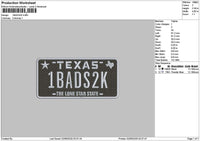 1badstext Embroidery File 6 sizes