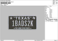 1badstext Embroidery File 6 sizes