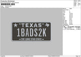 1badstext Embroidery File 6 sizes
