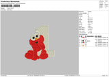 1 Elmo Embroidery File 6 sizes