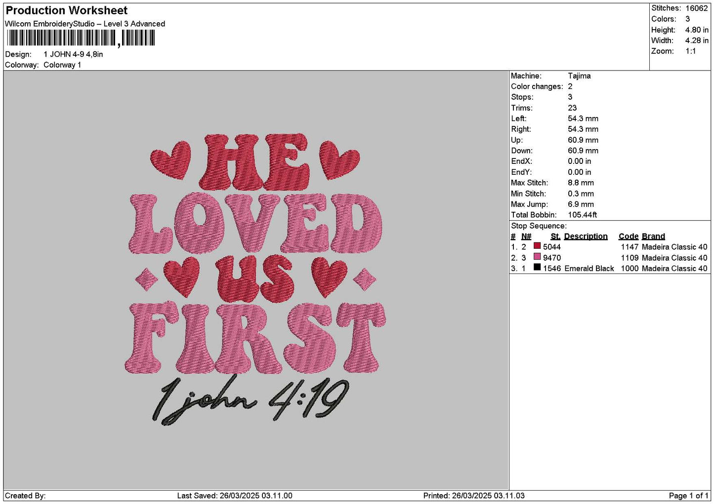 Johntext Embroidery File 6 sizes