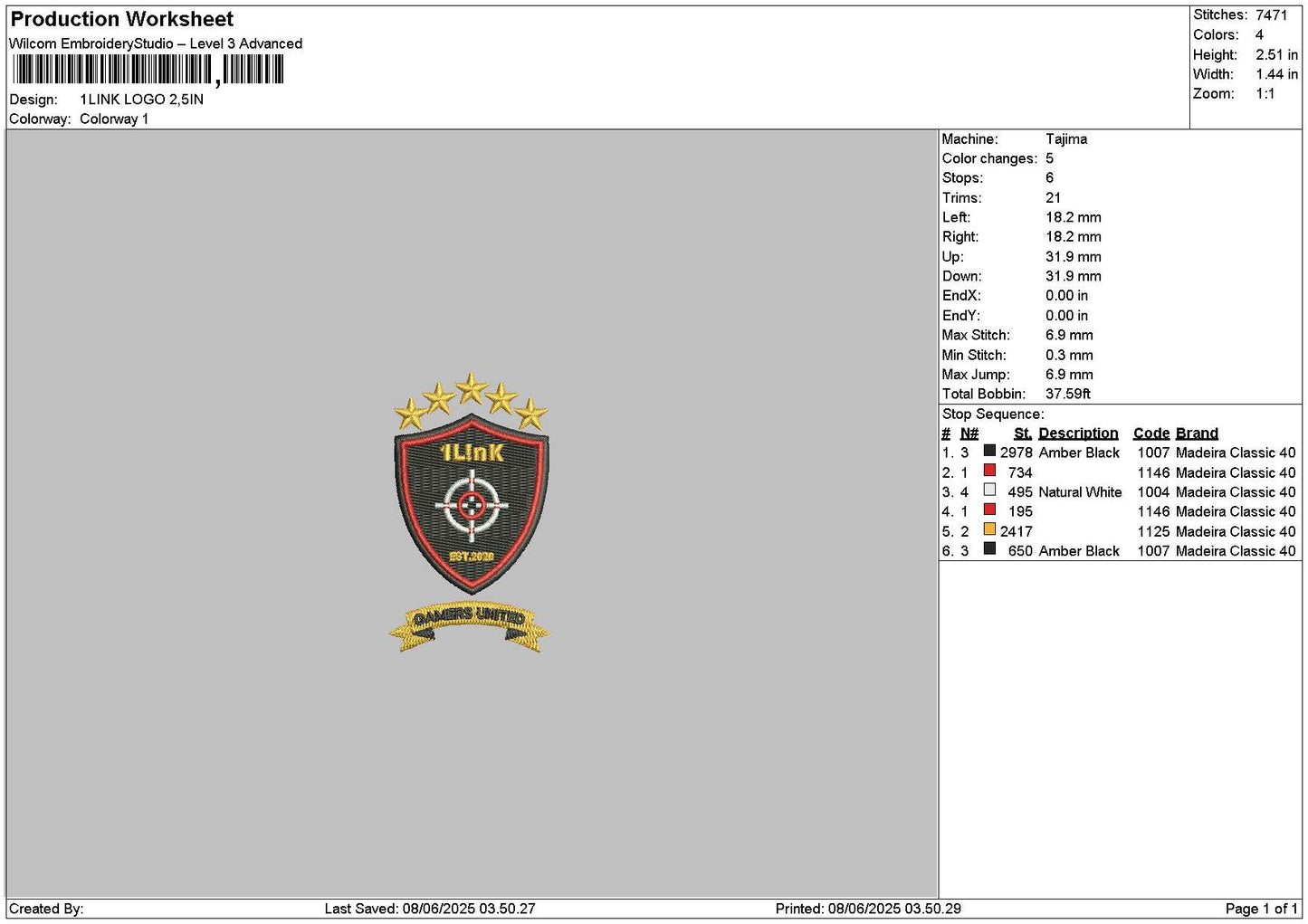 1linktext v2 Embroidery File 6 sizes
