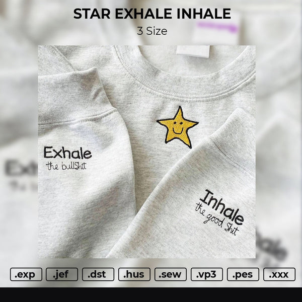 Starsmile Inhale Exhale Embroidery File 3 size 3 File