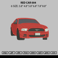 Red Car 004 Embroidery File 6 sizes