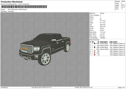 2014 GMC Embroidery File 6 sizes