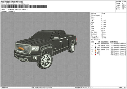 2014 GMC Embroidery File 6 sizes