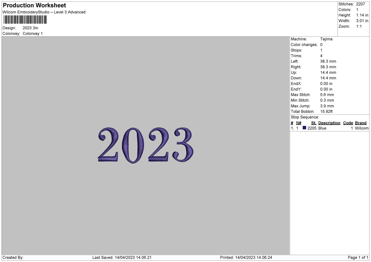 2023 Embroidery File 6 sizes