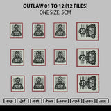 Outlaw01to12 Embroidery 12 Files