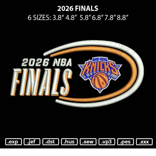 2026 Finals Embroidery Machine Design File 6 sizes