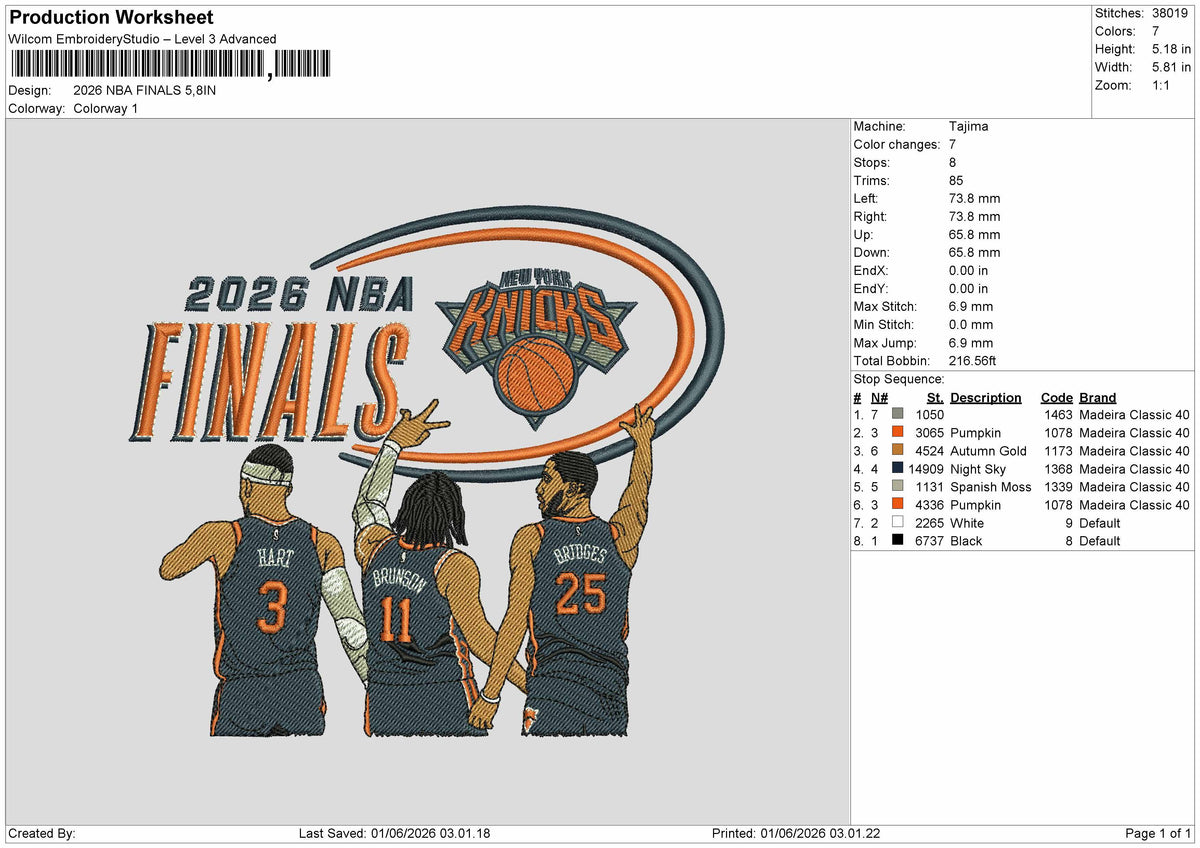 Players 26 Finals Embroidery Machine Design File 6 sizes