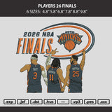 Players 26 Finals Embroidery Machine Design File 6 sizes
