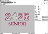 Senior 26 App Embroidery File 6 sizes