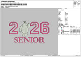 Senior 26 App Embroidery File 6 sizes