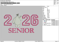 Senior 26 App Embroidery File 6 sizes