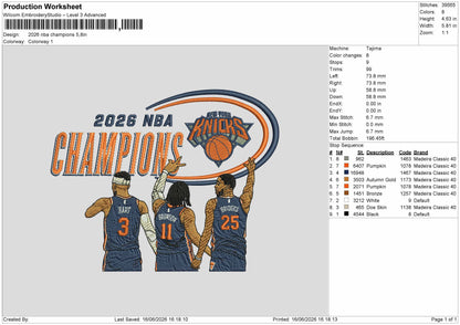 Champions 26 Embroidery Machine Design File 6 size