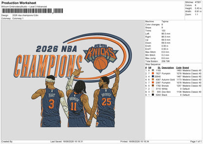 Champions 26 Embroidery Machine Design File 6 size