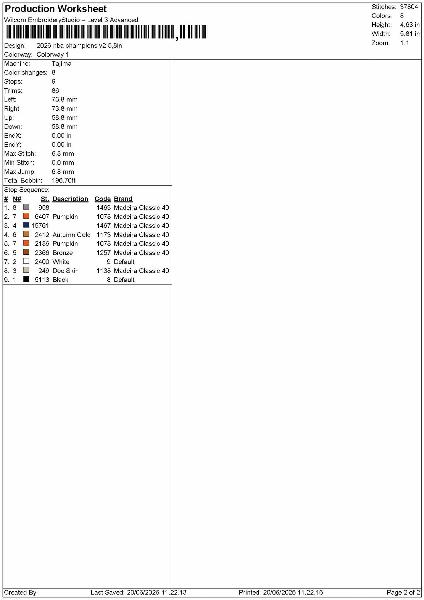 Champions 26 V2 Embroidery Machine Design File 6 sizes