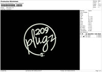 209 Plugz Embroidery File 6 sizes