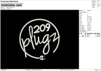 209 Plugz Embroidery File 6 sizes