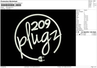 209 Plugz Embroidery File 6 sizes