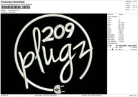 209 Plugz Embroidery File 6 sizes