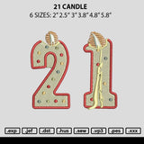 21 Candle Embroidery File 6 sizes