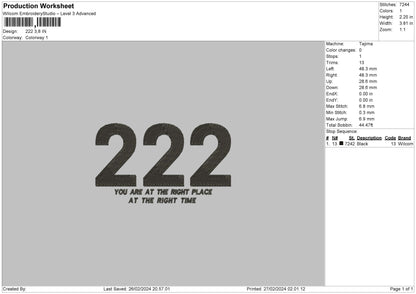 Number Text Embroidery File 6 sizes