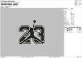 23 Jordan Embroidery File 6 sizes