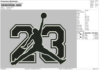 23 Jordan Embroidery File 6 sizes