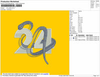 24 Snake Embroidery File 4 size