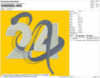 24 Snake Embroidery File 4 size