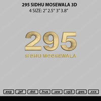 295 Sidhu Moosewala 3D Embroidery File 4 size