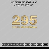 295 Sidhu Moosewala 3D Embroidery File 4 size