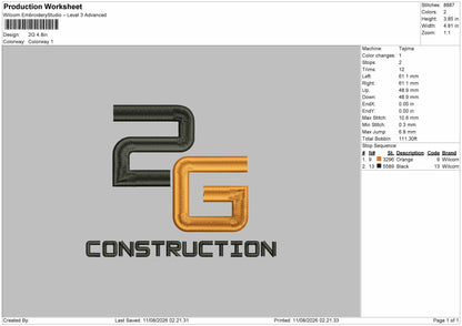 2G Text Embroidery Machine Design File 6 sizes
