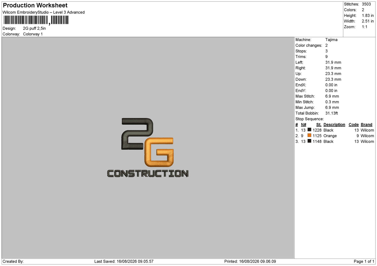 2G Regular & Puff Text Embroidery Machine Design File 6 sizes