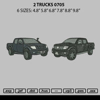 2 Trucks 0705 Embroidery File 6 sizes