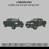 2 Trucks 0705 Embroidery File 6 sizes