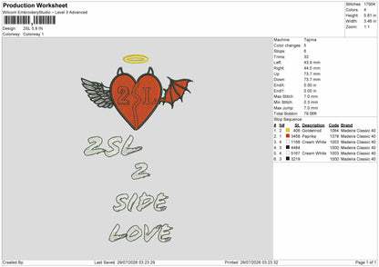 2sl Embroidery Machine Design File 6 sizes