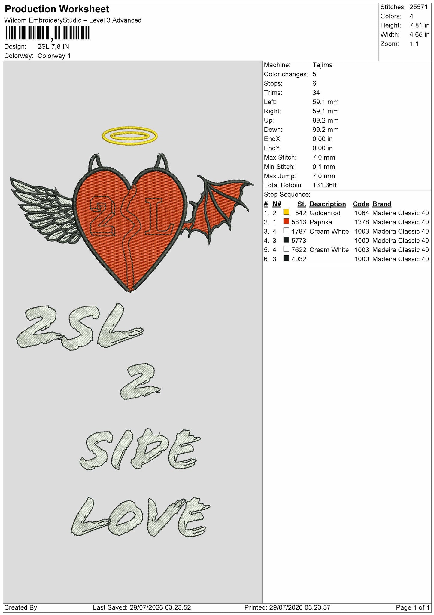 2sl Embroidery Machine Design File 6 sizes