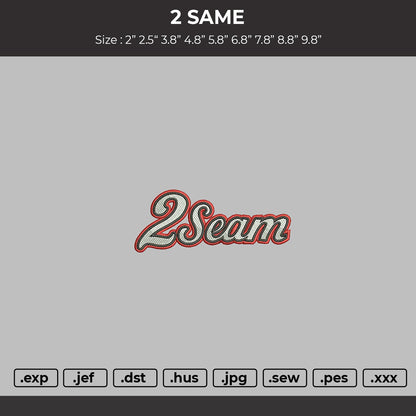 2Seamtext Embroidery File 6 sizes