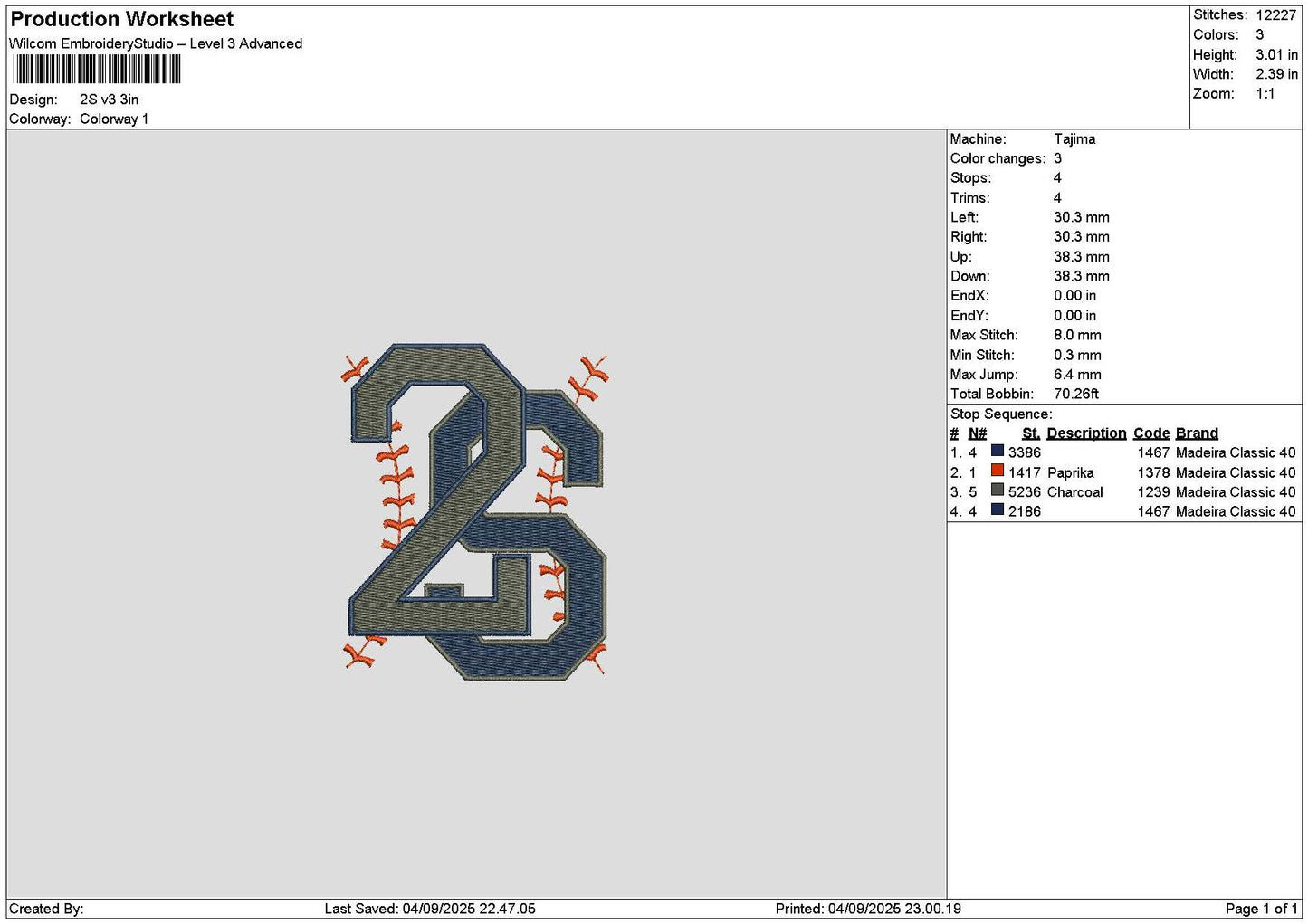 2stext V3 Embroidery File 6 sizes