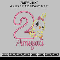 Ameyalitext Embroidery File 6 sizes