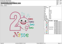 2 Babyshark App Embroidery File 6 sizes