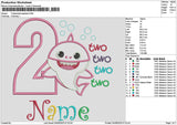2 Babyshark App Embroidery File 6 sizes