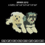 2dogs 2212 Embroidery File 6 sizes