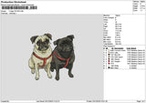 2 Dogs 2312 Embroidery File 6 sizes