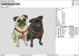 2 Dogs 2312 Embroidery File 6 sizes